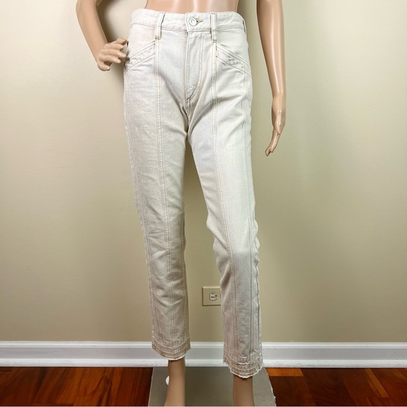 NEW ISABEL MARANT ETOILE BEIGE COTTON PANTS - Picture 2 of 9